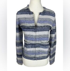 Joie Black and Blue Zip Up Knit Jacket Size XS